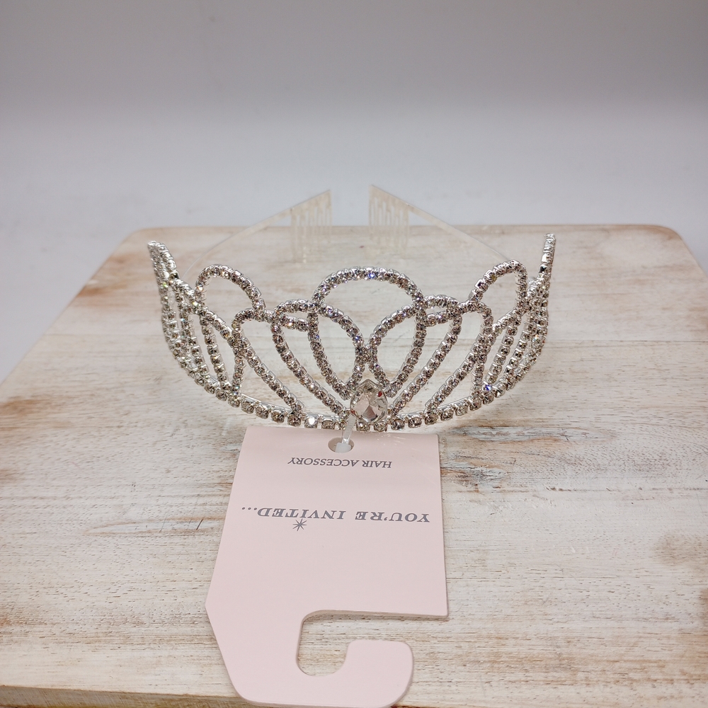 Silver Crystal Tiara Hair Accessory
